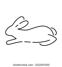 Rabbit line icon vector. 2023 rabbit new year. christmas. animal theme 