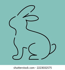 Rabbit line icon vector. 2023 rabbit year. Christmas. animal theme 