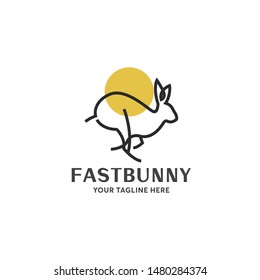 Rabbit Line Logo Design Template Inspiration - Vector