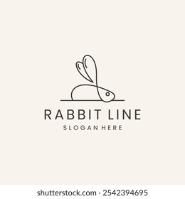 Rabbit line logo template vector icon symbol illustration