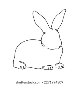 Rabbit line one line continuous drawing illustration. 