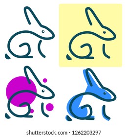 Rabbit Line Vector