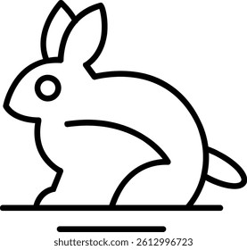 Rabbit Line Vector Icon Design