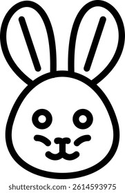 Rabbit Line Vector Icon Design