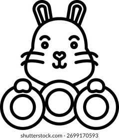 Rabbit Line vector Icon Design