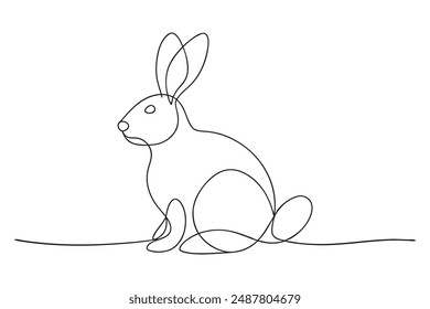 
Rabbit line with vector illustration on white background