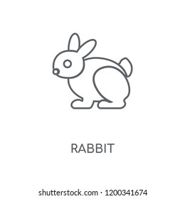 Rabbit linear icon. Rabbit concept stroke symbol design. Thin graphic elements vector illustration, outline pattern on a white background, eps 10.