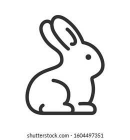 Rabbit, linear icon. Editable stroke