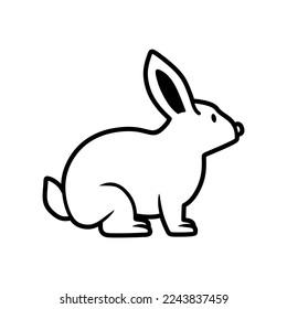 Rabbit, linear icon. Editable stroke