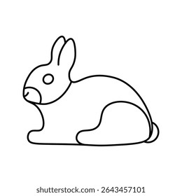 Rabbit, linear icon. Editable stroke.