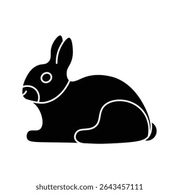 Rabbit, linear icon. Editable stroke.