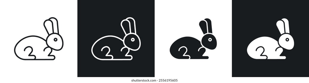 Rabbit linear icon set for app, and web design.