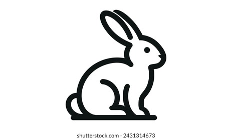 Rabbit, linear icon vector illustration on white background