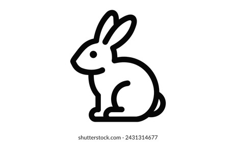Rabbit, linear icon vector illustration on white background