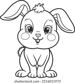 Rabbit lineart vector image, rabbit vector