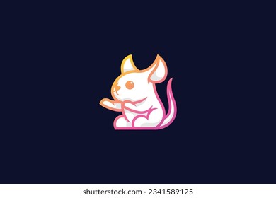 rabbit lineart vector template design logo