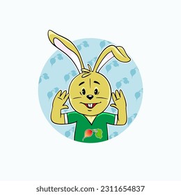 rabbit listening picture vector illustrator
