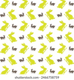 Kaninchen-Logik-trendige Mehrfarben-Wiederholungsmuster-Vektorillustration-Design