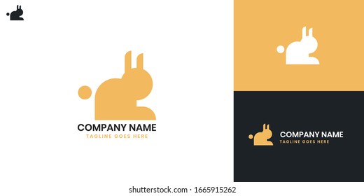 Rabbit Logo - All elements on this template are editable with vector software