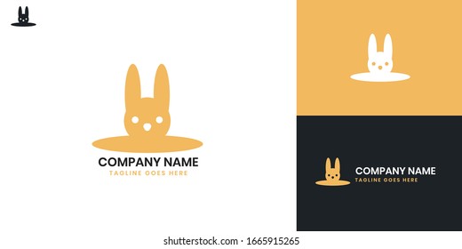 Rabbit Logo - All elements on this template are editable with vector software