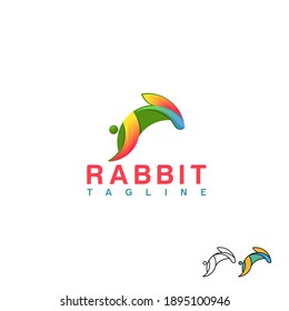 Rabbit logo animal design vector 