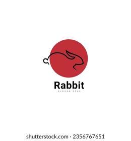 Rabbit logo art design vector template