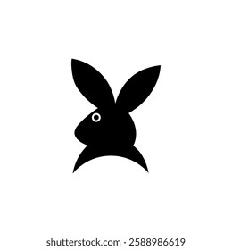 The rabbit logo is black and has a white background