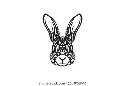 Rabbit logo black on white background