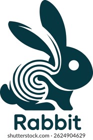 Rabbit Logo – Bold, Spiraled Bunny Symbol for Modern Brands