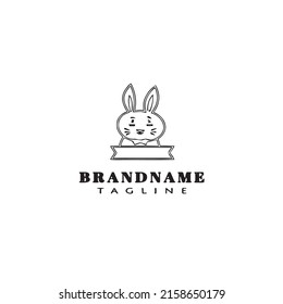 icono de caricatura del logotipo de conejo ilustración vectorial moderna