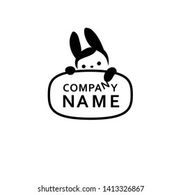 Rabbit logo, Cartoon Rabbit on a white background, Pet supplies logo, 
Rabbit on a white, Toys logo