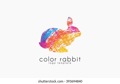 Rabbit logo. Color rabbit logo design. Creative animal logo.
