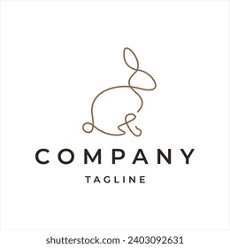 Modelo de diseño de diseño de logotipo de conejo elemento de ilustración vectorial