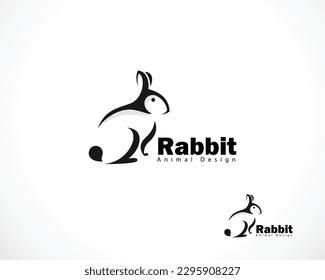 rabbit logo creative animal black vector design creative