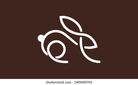 Rabbit logo in creative minimalist style. Vector illustration for rabbit logo.