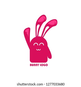 rabbit logo design with bunny concept easter animal holiday