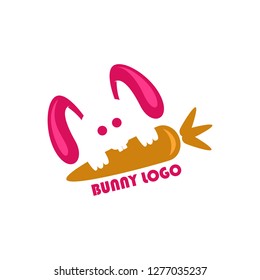 rabbit logo design with bunny concept easter animal holiday