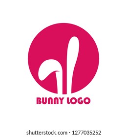 rabbit logo design with bunny concept easter animal holiday