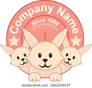 Conejo Diseño de Logo Dibujos Animados Veterinario Conejito Animal Vector