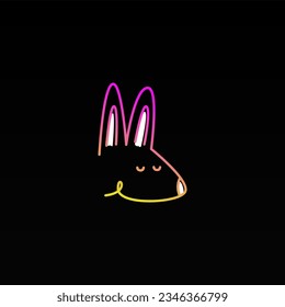 Rabbit logo design concept. Lined rabbit logo template. Animal monoline logo design