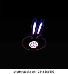 Rabbit logo design concept. Lined rabbit logo template. Animal monoline logo design