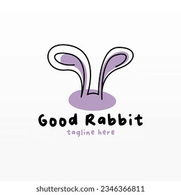 Rabbit logo design concept. Lined rabbit logo template. Animal monoline logo design