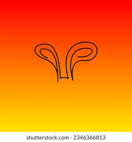 Rabbit logo design concept. Lined rabbit logo template. Animal monoline logo design