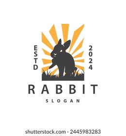 Kaninchen-Logo-Design niedliche Hase einfache Tier-Silhouette Illustration Vorlage