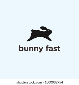 logotipo de conejo abstracto. icono rápido