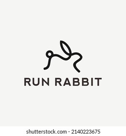 rabbit logo design icon vector illustration