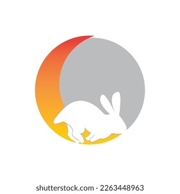 Rabbit logo design illustration template vector icon 