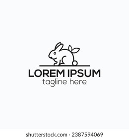 Rabbit logo design isolated vector template and animal icon design