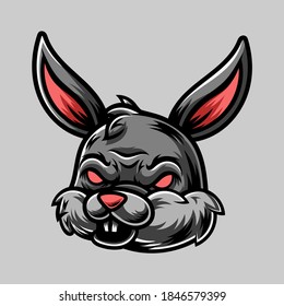 Rabbit logo design mascot vector illustration