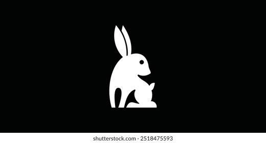 rabbit logo design with modern concept vector